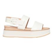 Beige Sleehak Sandalen Verhoog Stijl Paloma Barceló , White , Dames