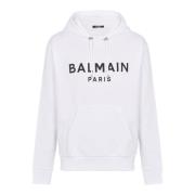Gedrukte Paris hoodie Balmain , White , Heren
