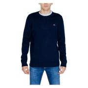 Blauwe Katoenen Gebreide Ronde Hals Trui Tommy Jeans , Blue , Heren