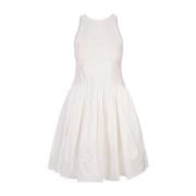 Witte Katoenen Mini Jurk Jil Sander , White , Dames