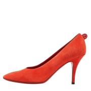 Pre-owned Suede heels Salvatore Ferragamo Pre-owned , Orange , Dames