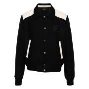 Zwart Wolmix Leren Jas Amiri , Black , Heren