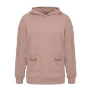 Hoodie met Zakken en Metalen Klem Elisabetta Franchi , Purple , Dames