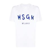 Stijlvolle T-shirts en Polos Msgm , White , Heren