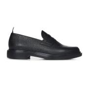 Zwarte Penny Loafers Rubberen Zool Thom Browne , Black , Heren