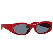 Ovale Zonnebril Jacquemus , Red , Unisex