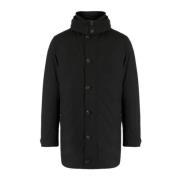 Hoge hals capuchon trenchcoat Save The Duck , Black , Heren