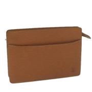 Pre-owned Leather clutches Louis Vuitton Vintage , Brown , Dames