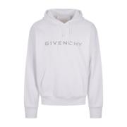Witte Logo Print Hoodie Sweater Givenchy , White , Heren