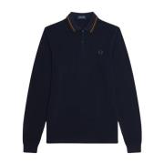 Lange Mouw Regular Fit Katoenen Polo Fred Perry , Blue , Heren