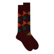 Bourgondische wollen sokken met inlegmotief Gallo , Multicolor , Heren