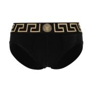 Zwart Stretch-Design Ondergoed met Greca Details Versace , Black , Her...