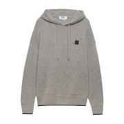 Grijze Logo Patch Hoodie Msgm , Gray , Heren