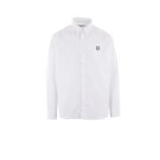 Witte Katoenen Overhemd met Vos Logo Maison Kitsuné , White , Heren