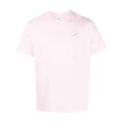 Roze Jersey Crew Neck Logo T-shirt Coperni , Pink , Dames