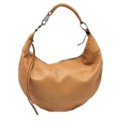 Pre-owned Leather handbags Gucci Vintage , Beige , Dames