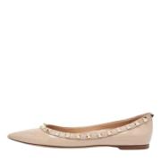Pre-owned Leather flats Valentino Vintage , Beige , Dames