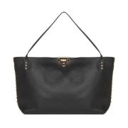 Rockstud Medium Tote Tas Valentino Garavani , Black , Dames