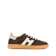 Suède Leren Sneakers Ronde Neus Hogan , Brown , Heren