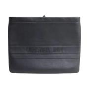 Pre-owned Leather clutches Dior Vintage , Black , Dames