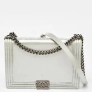 Pre-owned Leather chanel-bags Chanel Vintage , Gray , Dames