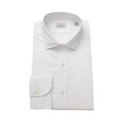 Elegant slim-fit wit overhemd met Franse kraag Bagutta , White , Heren