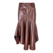 Bruine Asymmetrische Ruffle Midi Rok Philosophy di Lorenzo Serafini , ...