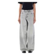 High-Waisted Ultra-Wide-Leg Jeans Haikure , Gray , Dames