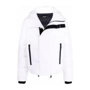 Witte Gewatteerde Logo Jas Dsquared2 , White , Heren