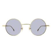 Ronde Smalle Metalen Zonnebril Gg1649S 006 Gucci , Yellow , Unisex