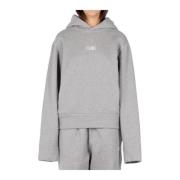 Oversized Hoodie Grijs Katoen Made in Portugal MM6 Maison Margiela , G...