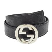 Pre-owned Leather belts Gucci Vintage , Black , Dames