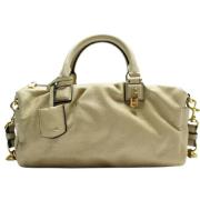 Pre-owned Leather handbags Loewe Pre-owned , Beige , Dames