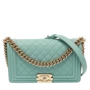 Pre-owned Leather chanel-bags Chanel Vintage , Green , Dames