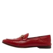 Pre-owned Leather flats Gucci Vintage , Red , Dames