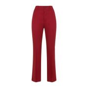 Rode Katoenen Hoge Taille Broek Saint Laurent , Red , Dames