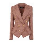 Stijlvolle Nude Fonce Tweed Blazer Balmain , Brown , Dames