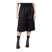 Zwarte Satijnen Trekkoord Shorts Jil Sander , Black , Dames