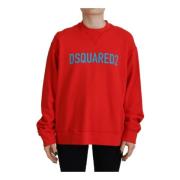 Rode Print Lange Mouw Sweater Dsquared2 , Red , Dames