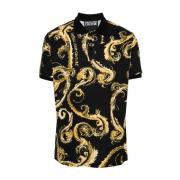 Barocco Print Polo Shirt Versace Jeans Couture , Multicolor , Heren