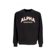 College Crewneck Sweatshirt Alpha Industries , Black , Heren