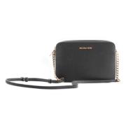 East West Saffiano Lederen Crossbody Tas Michael Kors , Black , Dames