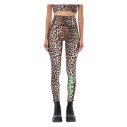 Leopard High-Waisted Leggings Aw24 Ganni , Multicolor , Dames
