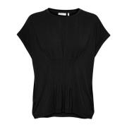 Zwarte Top met Ronde Hals InWear , Black , Dames