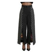 Polka Dot High-Waist Broek Dolce & Gabbana , Black , Dames