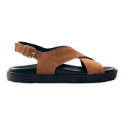 Nico Suede Bruin Leren Sandalen Alohas , Brown , Dames