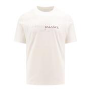 Wit Logo Print T-Shirt Brunello Cucinelli , White , Heren