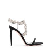 Kristalversierde Zwarte Sandalen Aquazzura , Black , Dames