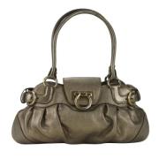 Pre-owned Leather shoulder-bags Salvatore Ferragamo Pre-owned , Gray ,...