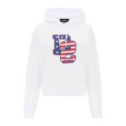 Grafische Print Cool Fit Hoodie Dsquared2 , White , Dames